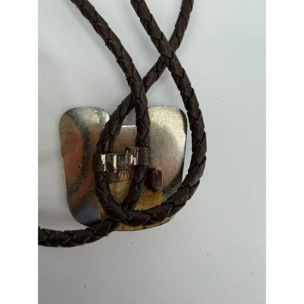 Western Bolo Tie Lot Bull Head Cowboy Rodeo Slide Leather Cord Vintage Style